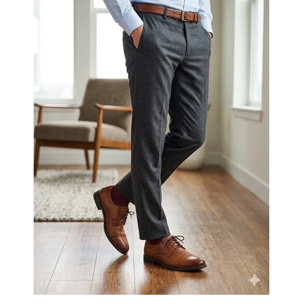 Florsheim Mens 11578-221 Cognac Brown Leather Cap Toe Comfortech Derby Shoes 11D